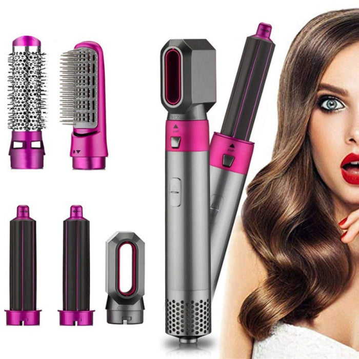 5 In 1 Professional Curling Iron Detachable Hot Air Comb High Speed Hair Dryer Automatic Hair Suction Air Curl