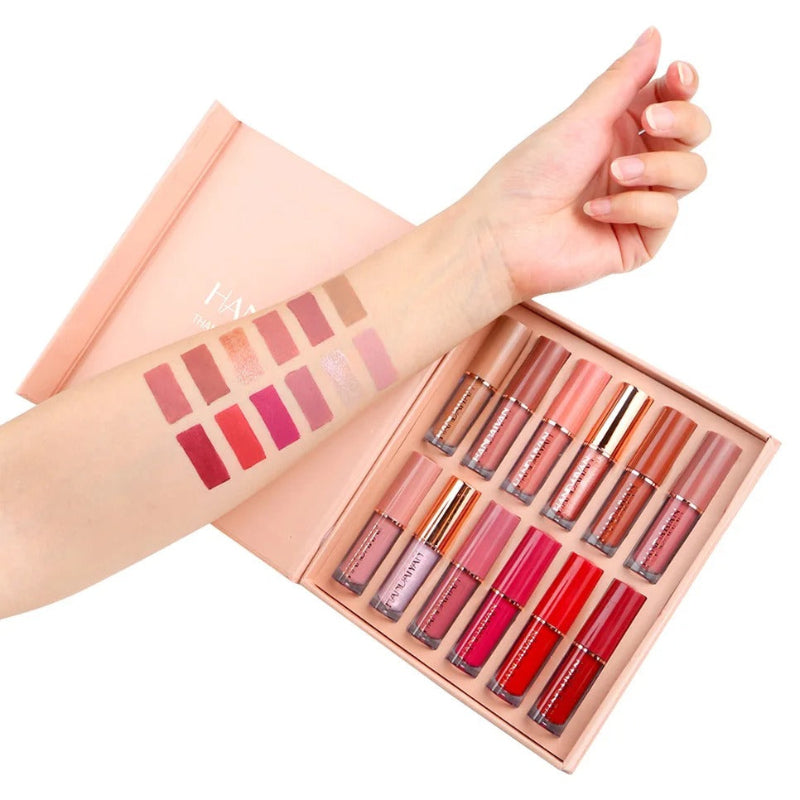 12Pcs/Box Matte Liquid Lipstick High Shine Waterproof Long-Lasting Lipgloss Cosmetics